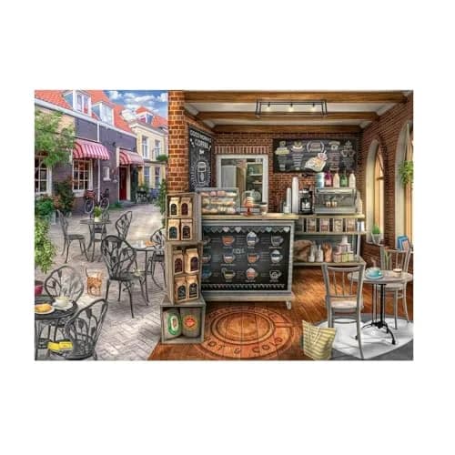 Ravensburger Quaint Cafe 1000 Piece Jigsaw Puzzle for Adults | Handcrafted Germany, Perfect Fit, Captivating Cafe Scene thumbnail 2