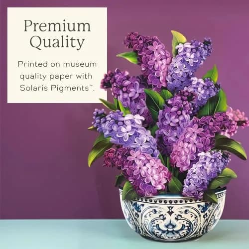 Freshcut Paper Garden Lilacs 3D Pop Up Card 14" x 10.5" | Blooming Art Bouquets thumbnail 5
