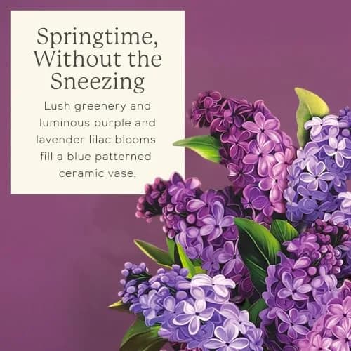 Freshcut Paper Garden Lilacs 3D Pop Up Card 14" x 10.5" | Blooming Art Bouquets thumbnail 3