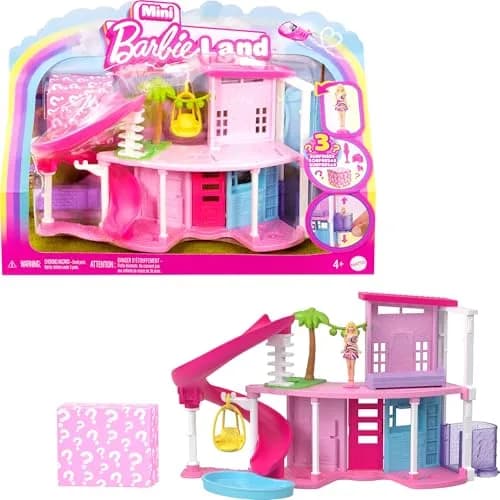 Barbie Mini BarbieLand Doll House Sets with Surprise 1.5-inch Doll & Accessories, Ages 4+ thumbnail 1