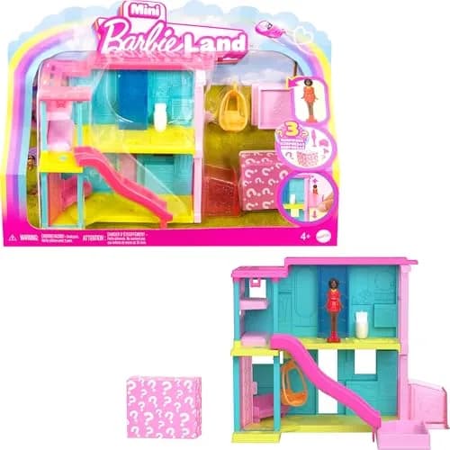 Barbie Mini BarbieLand Doll House Sets, Mini Dreamhouse with Surprise 1.5-inch Doll, Furniture & Accessories, Plus Elevator & Pool | Imaginative Play for Kids 4+ thumbnail 1