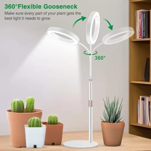 Aumtrly Full Spectrum LED Desk Grow Light with Metal Base, 20W | Adjustable Height & Gooseneck for Indoor Plants thumbnail 7