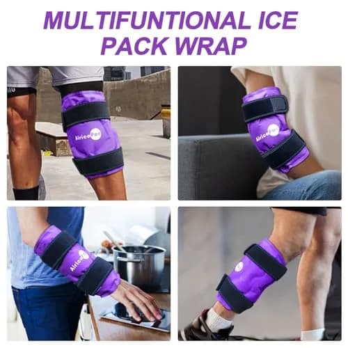 AiricePac Purple Gel Ice Pack for Knee Pain Relief 2 Count | Reusable Cold Compress Therapy for Injuries thumbnail 5