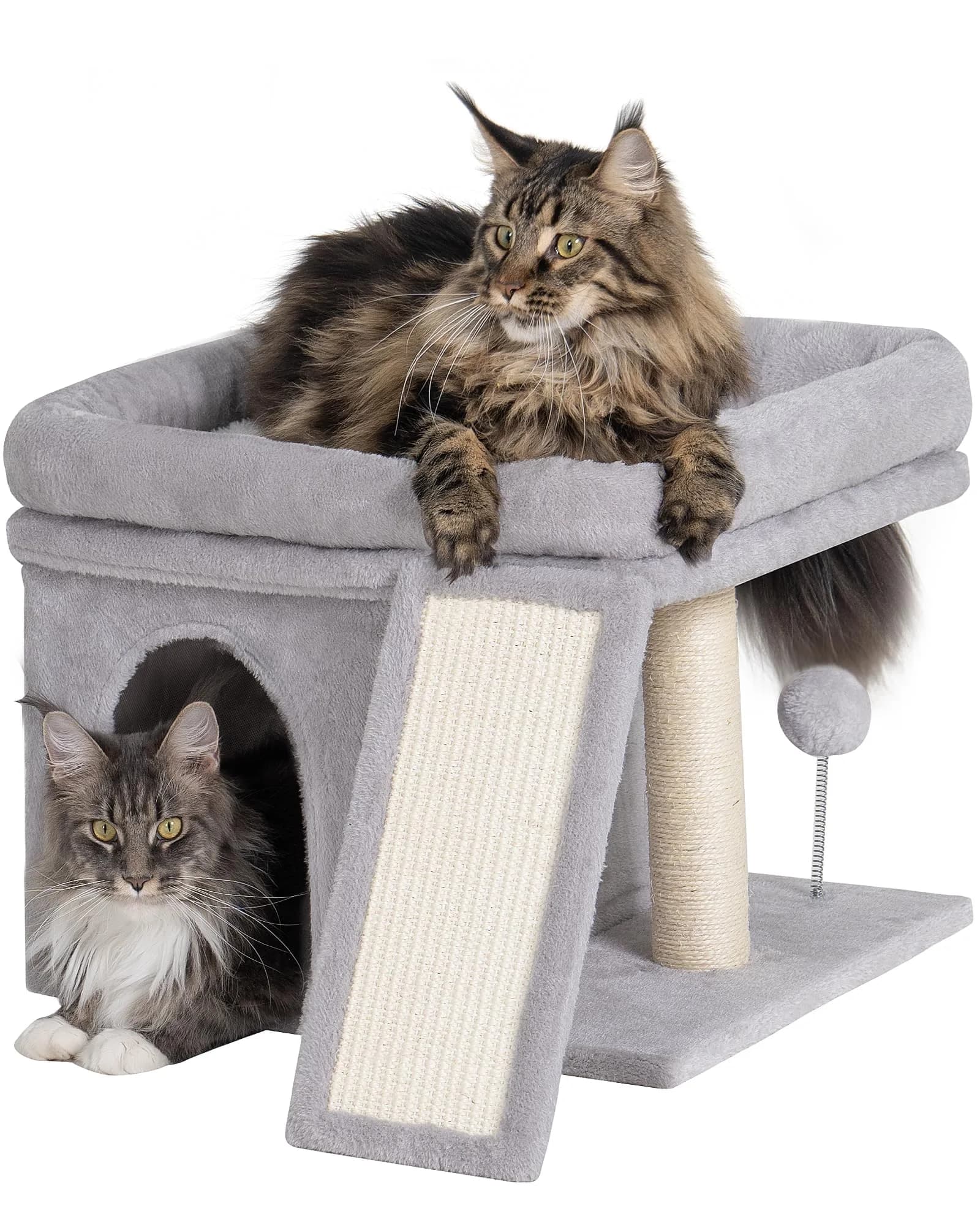 Aechonow Cat Tree Tower for Large Cats | Spacious Perch & Condo, Senior-Friendly, Sisal Scratching Surface - main product image