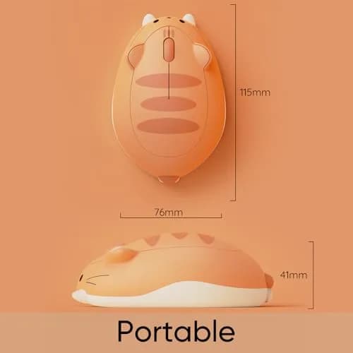 Akko Orange KATE Wireless Gaming Mouse Tri-Mode BT3.0/BT5.0/2.4G Cute Optical Cordless Cartoon Mice for Computer/Laptop/Desktop/PC, Compatible with Mac/Win thumbnail 5