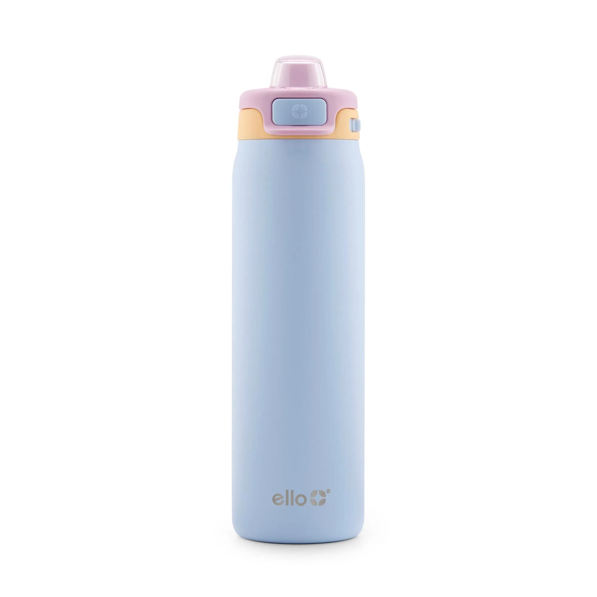 Ello Pop & Fill Insulated Stainless Steel Water Bottle 650ml (22oz) | Sip or Chug, Pistachio — Coastal Sunrise
