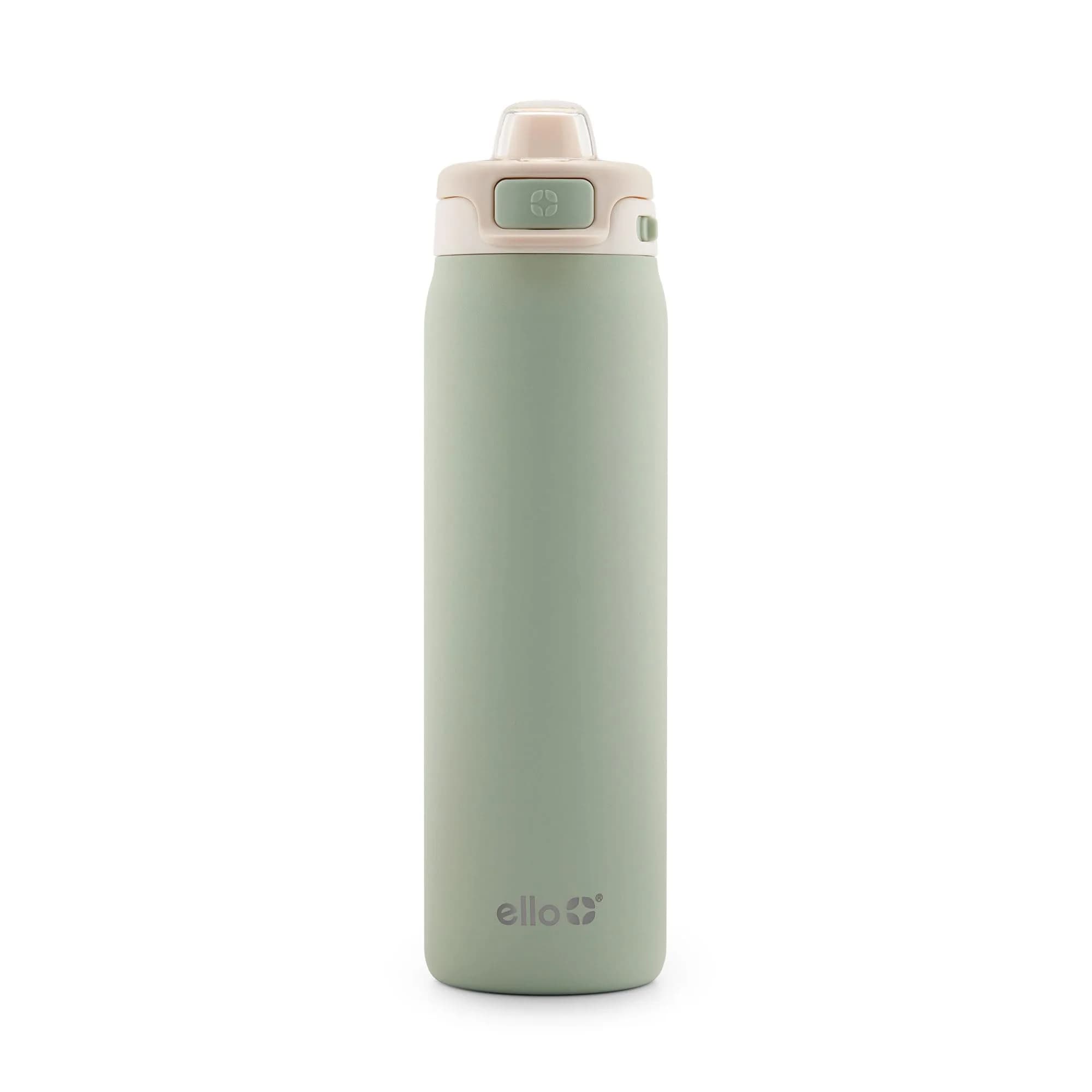 Ello Pop & Fill Insulated Stainless Steel Water Bottle 650ml (22oz) | Sip or Chug, Pistachio - main product image