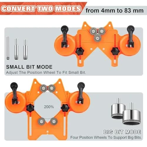 Sermderm Diamond Hole Saw Kit for Tile, Glass, Ceramic, Granite & Marble | 15-Piece Set with Double Suction Cups thumbnail 4