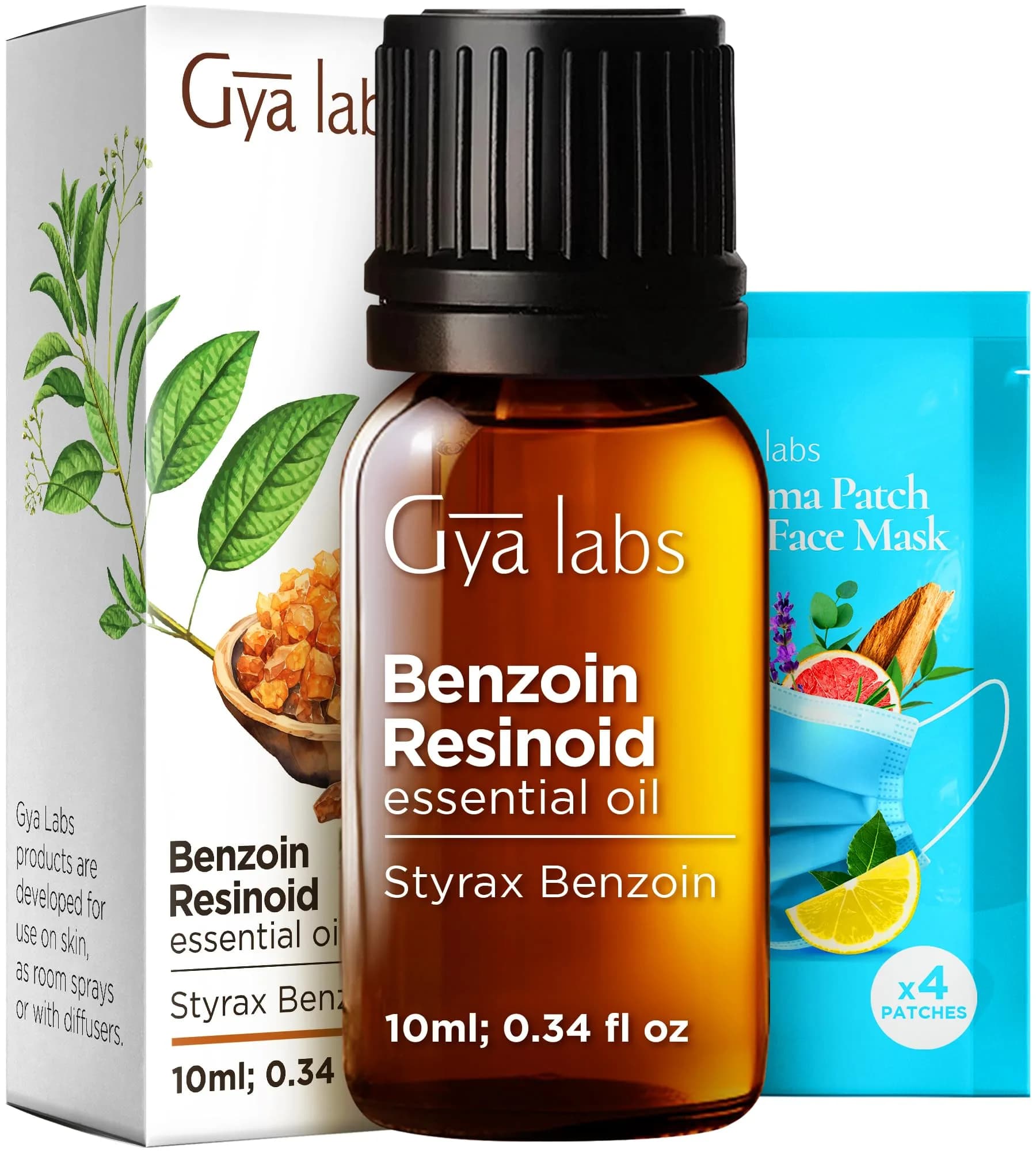 Gya Labs Benzoin Resinoid Essential Oil for Hair, Skin & Candle Making Scent (0.34 Fl Oz / 10 ml) | Sweet Vanilla Aroma for Diffusers