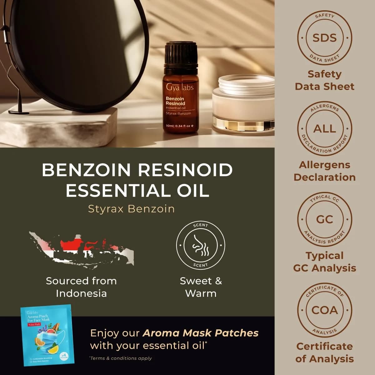 Gya Labs Benzoin Resinoid Essential Oil for Hair, Skin & Candle Making Scent (0.34 Fl Oz / 10 ml) | Sweet Vanilla Aroma for Diffusers thumbnail 6