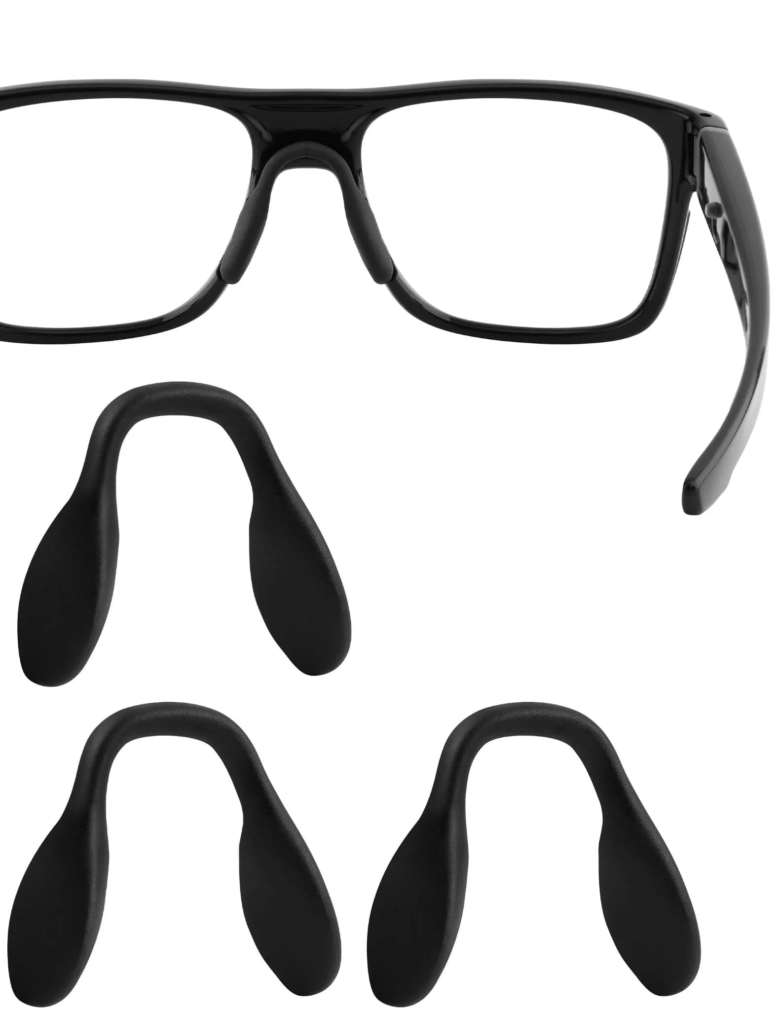 HILEEN Replacement Nose Pads for Oakley Sunglasses | Black Silicone, 51mm x 8mm (1 Piece) — 3 Pieces Black - Standard Fit
