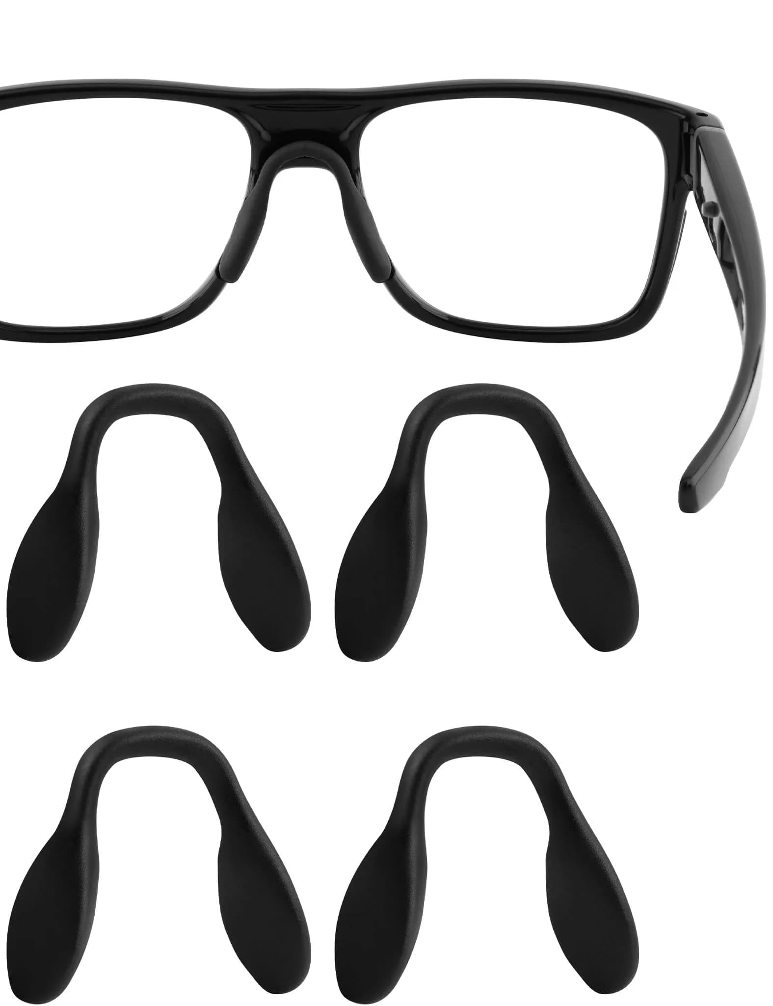 HILEEN Replacement Nose Pads for Oakley Sunglasses | Black Silicone, 51mm x 8mm (1 Piece) — 4 Pieces Black - Standard Fit