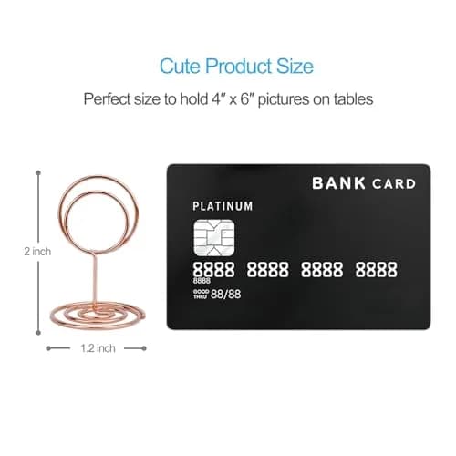 Jofefe Rose Gold Mini Place Card Holders, 5cm (1.97in) Height, 20-Pack | Stable Base for Weddings & Parties thumbnail 3