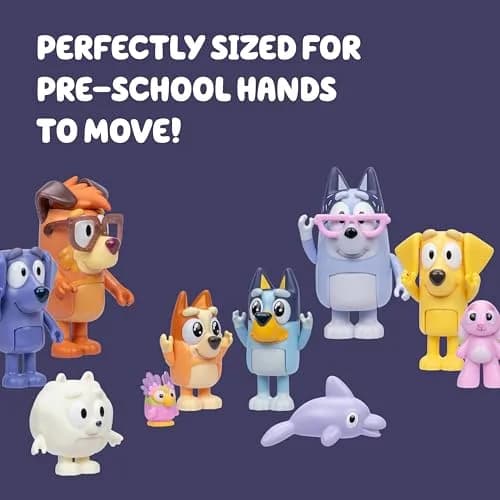 Bluey Super Fan Figurines Set, 12-Character Figure Pack | ASTM-Tested Toy Figures for Kids Ages 3+ thumbnail 2