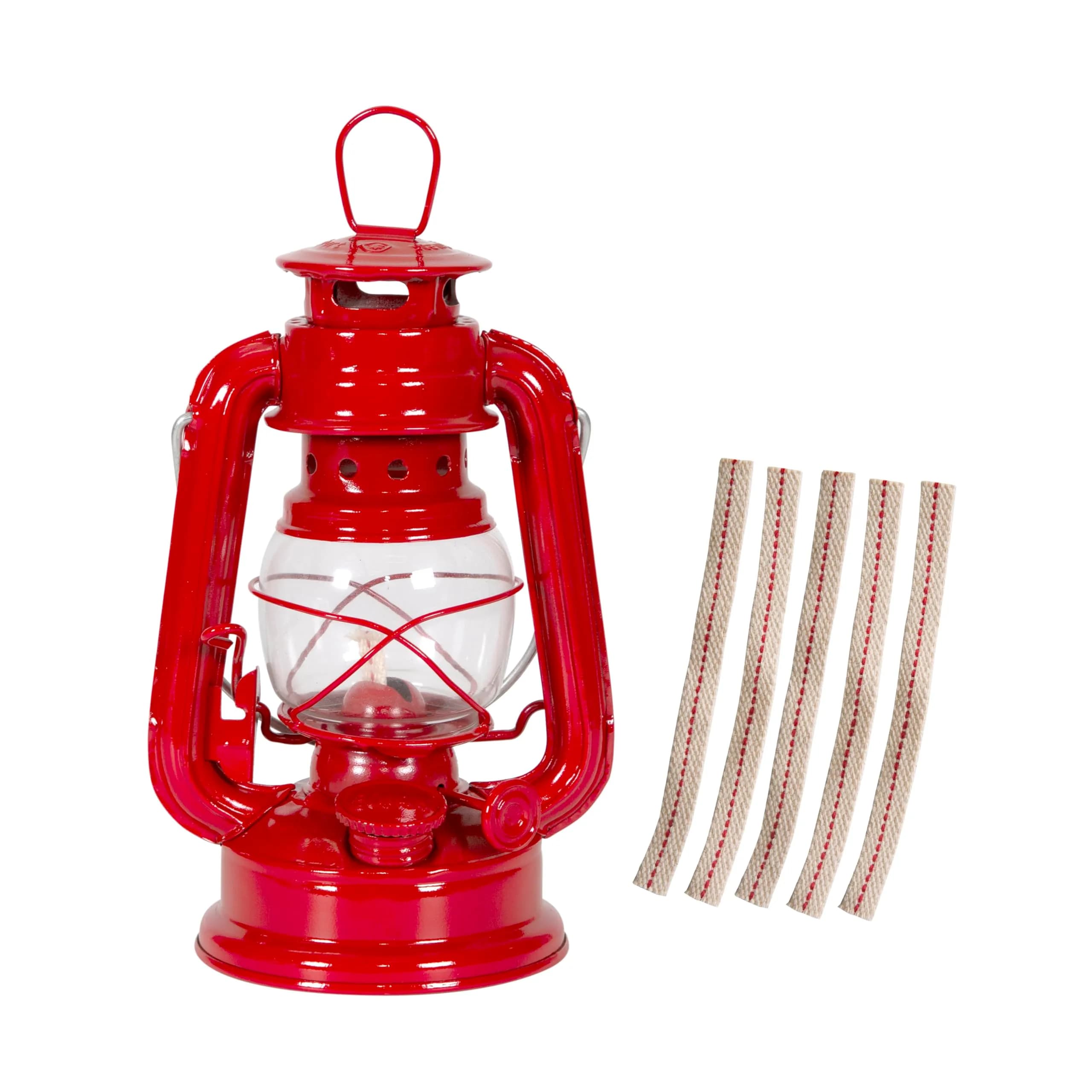 Stansport 12-inch Hurricane Lantern (127) Red | Classic Vintage Design for Camping, Cabins & Emergencies — 8 in