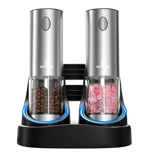 GATTLELIC Electric Salt and Pepper Grinder Set, 95ml Capacity | Rechargeable, Adjustable Coarseness, LED Light (en_US) thumbnail 8