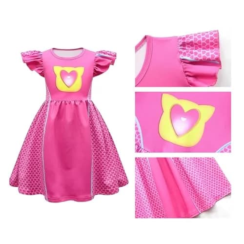 SHELOVESIT Girls Superhero Cosplay Costume Kitties Dress 120cm (4T-5T) | Movie Character Cat Dress Up Outfit thumbnail 4