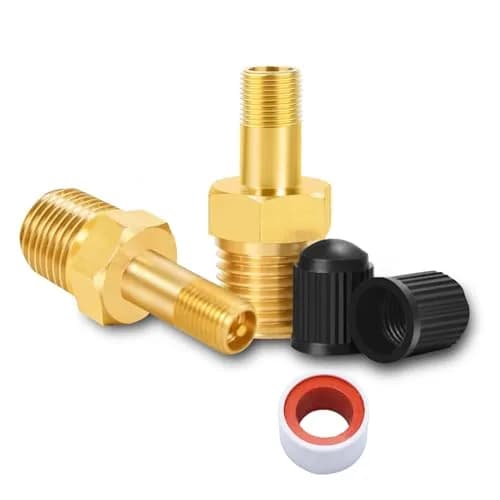 GODESON 1/4" NPT Brass Tank Valve Schrader Valve with Male NPT, Pack of 2 | Anti-Corrosion Air Compressor Tank Valve thumbnail 1