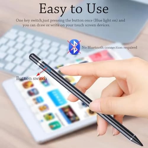 DOGAIN Stylus Pen for Touchscreen Devices, 1.5mm Fine Point Rechargeable Black | Compatible with iPad, iPhone, Android thumbnail 4