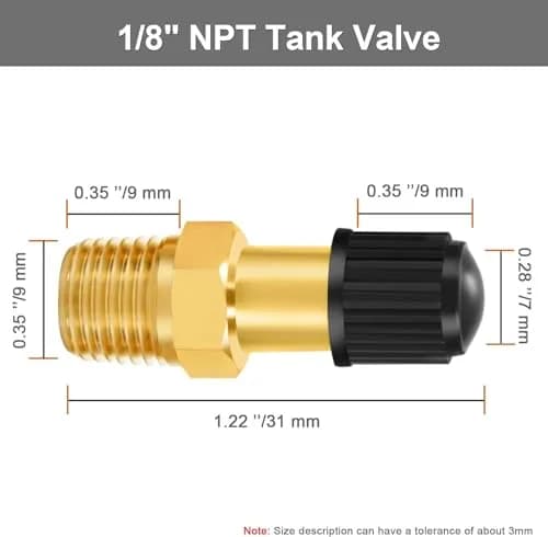 GODESON 1/8" NPT Brass Schrader Tank Valve (Pack of 2) | Anti-Corrosion Air Compressor Valve thumbnail 2