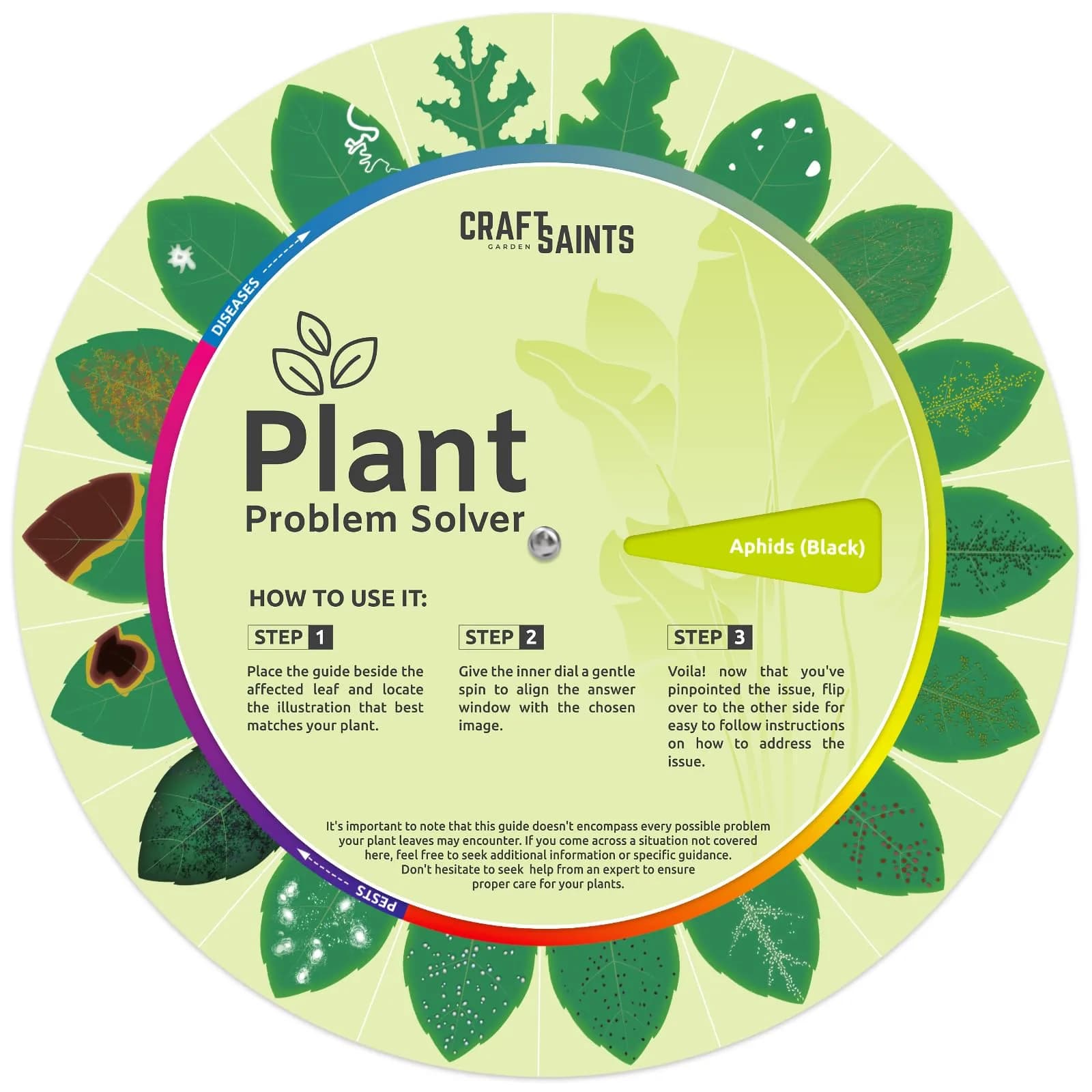 CraftSaints Garden Planner for Plant Problems 8.2 x 8.2 inches | Identify & Resolve 18 Common Issues