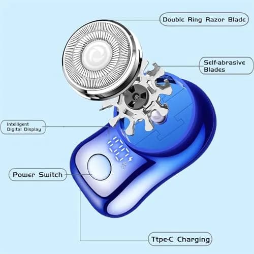 Reodolop Mini Electric Shaver Rotary Razor for Men & Women | USB C Rechargeable, Lightweight Travel Razor thumbnail 2