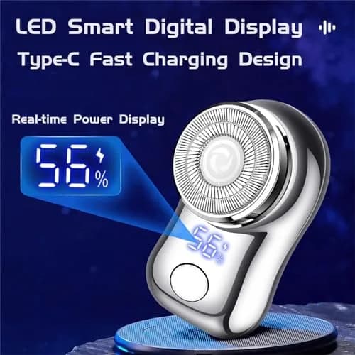 Reodolop Mini Electric Shaver Grey | Portable Rotary Razor for Men & Women thumbnail 5