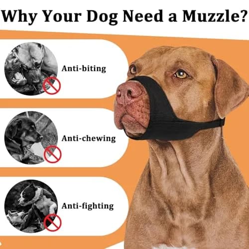 Mayerzon Fabric Pitbull Muzzle for Large Short Snout Dog Anti Fierce Biting | Soft Breathable Fit XL thumbnail 5