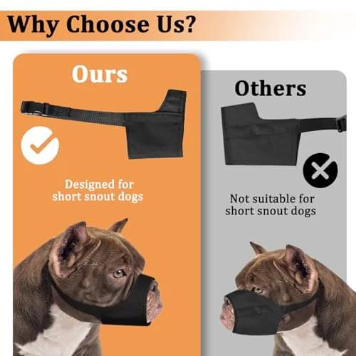 Mayerzon Fabric Pitbull Muzzle for Large Short Snout Dog Anti Fierce Biting | Soft Breathable Fit XL thumbnail 3