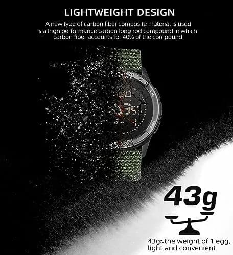 NORTH EDGE Military Watch for Men Tactical Survival Watch | Waterproof, Digital, Durable Nylon Band thumbnail 3
