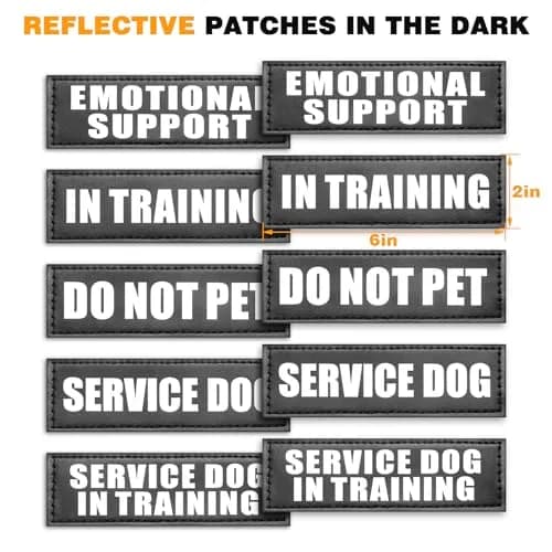 WINSEE Tactical Service Dog Vest Harness for Medium Dogs | No-Pull Heavy Duty with 10 Patches, 22-34" Chest thumbnail 7