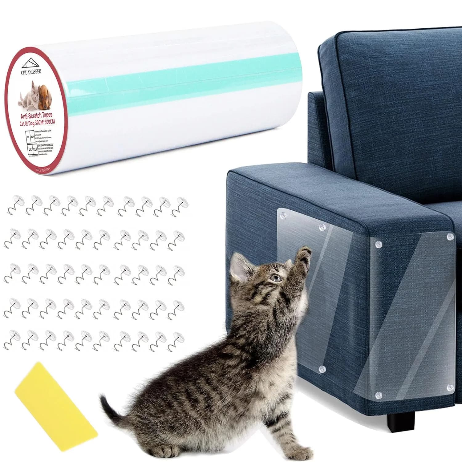 CHUANGSEED Clear Pet Door Protector 200" x 8.2" | Stops Dog & Cat Scratching — 200" x 12"