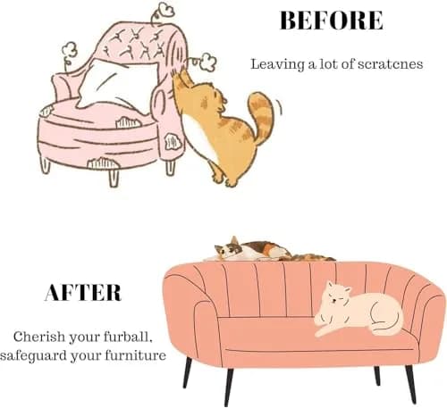 CHUANGSEED Cat Scratch Furniture Protector 200" x 12" | Protects Sofas & Couches from Claws thumbnail 3
