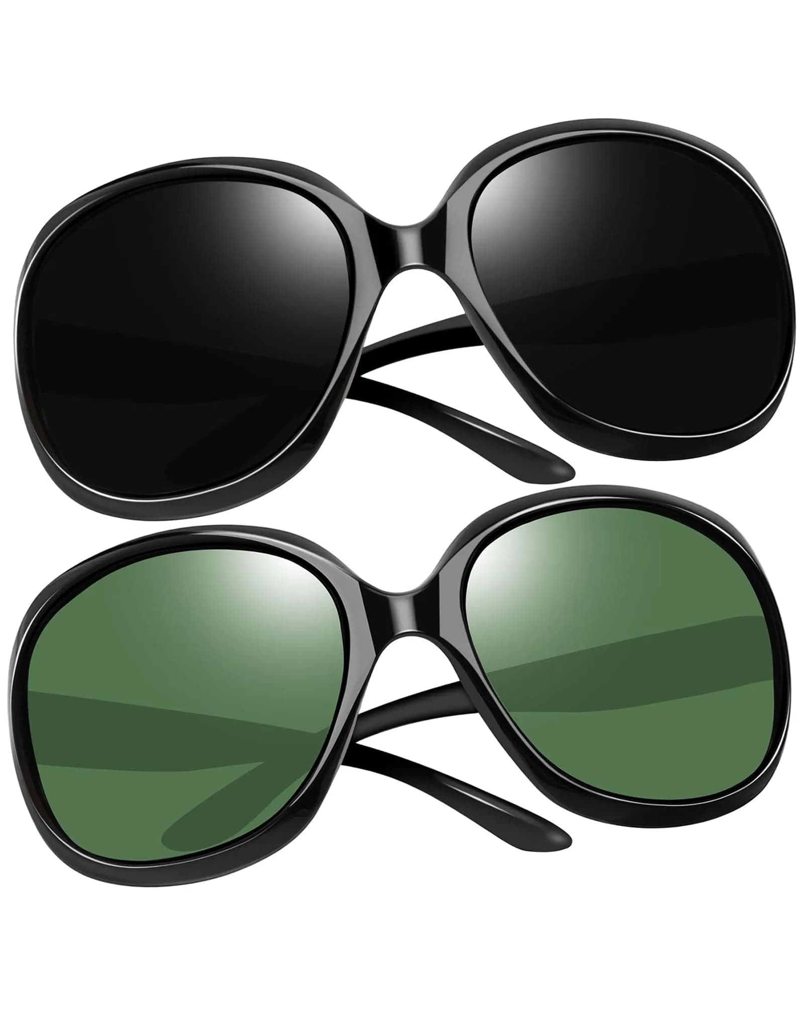 Joopin Oversized Butterfly Sunglasses for Women in Black + Blackish Green | Polarized UV400 Protection