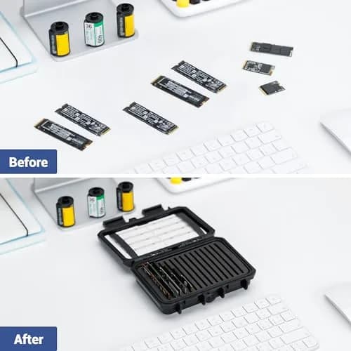 Kiorafoto M.2 NVMe SSD Case 15-Slot Organizer | Water-Resistant & Shockproof for 2280/2260/2242/2230 Drives thumbnail 5