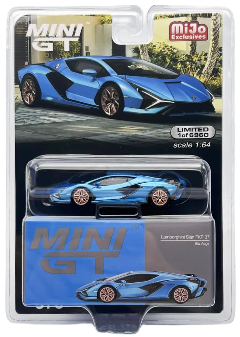 Truescale Miniatures Lambo Sian FKP 37 Blu Aegir Blue Metallic Limited Edition 1/64 Scale (7.62 cm / 3 inches) — Blue