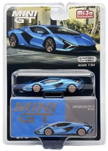 Truescale Miniatures Lambo Sian FKP 37 Blu Aegir Blue Metallic Limited Edition 1/64 Scale (7.62 cm / 3 inches) thumbnail 1