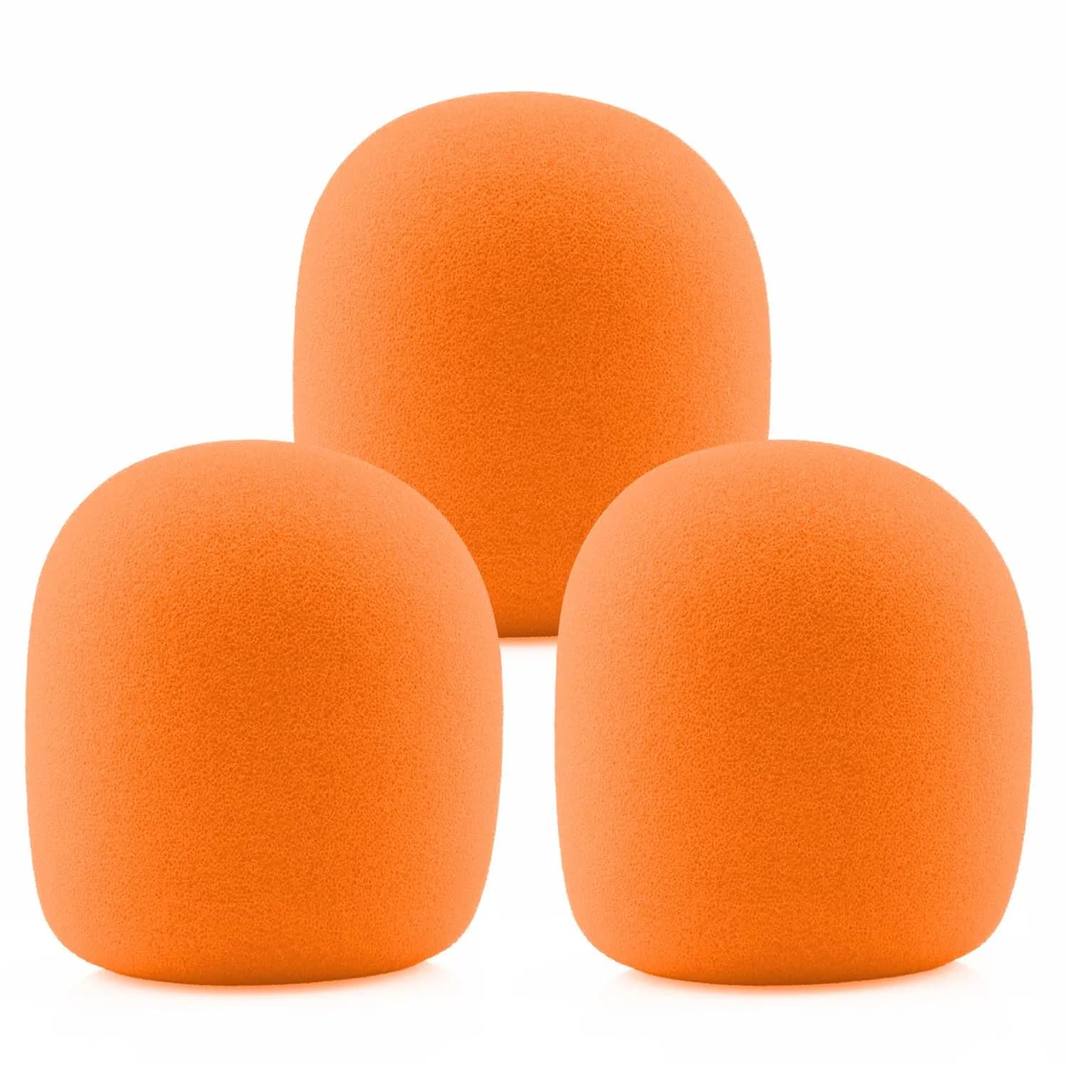 LEFXMOPHY SM58 Windscreen Foam Replacement for Shure SM58 Microphone | 3-Pack Orange