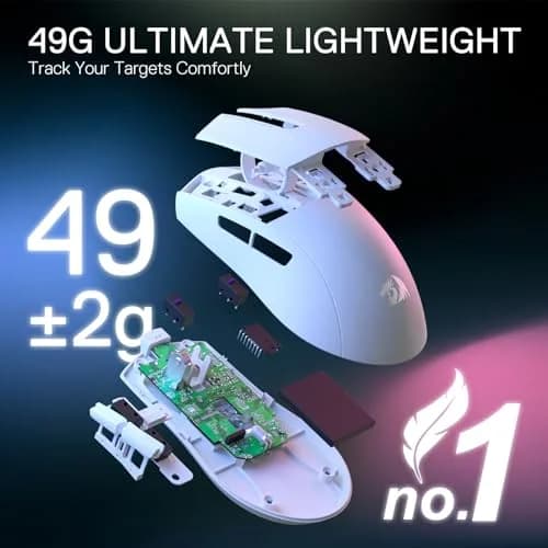 Redragon M916 Wireless Gaming Mouse 55G | 26K DPI, 5 Programmable Buttons, Ultra-Light 55g, Ergonomic Design thumbnail 3