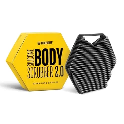 TOOLETRIES Silicone Body Scrubber 2.0 Charcoal | Longer Bristles for Deep Cleaning & Exfoliation thumbnail 1
