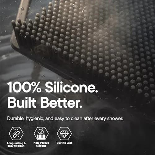 TOOLETRIES Silicone Body Scrubber 2.0 Charcoal | Longer Bristles for Deep Cleaning & Exfoliation thumbnail 6