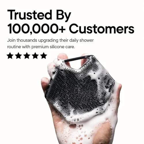 TOOLETRIES Silicone Body Scrubber 2.0 Charcoal | Longer Bristles for Deep Cleaning & Exfoliation thumbnail 7