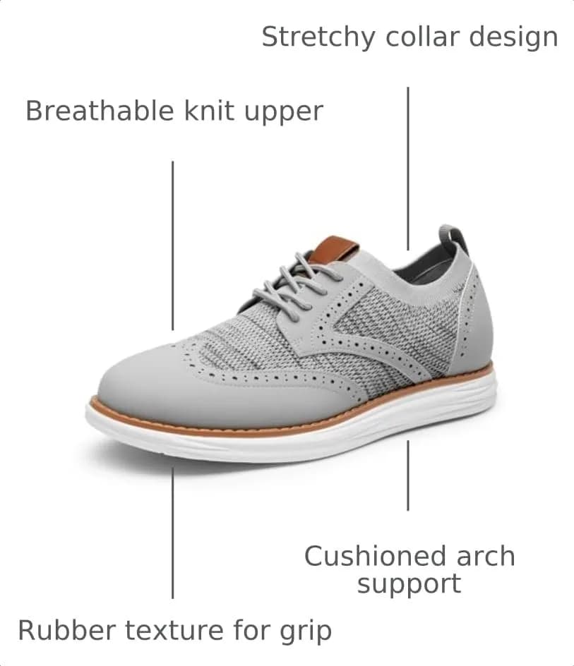 Bruno Marc Men's KnitFlex Mesh Oxfords Sneakers 10.5 | Breathable, Lightweight & Stylish thumbnail 4