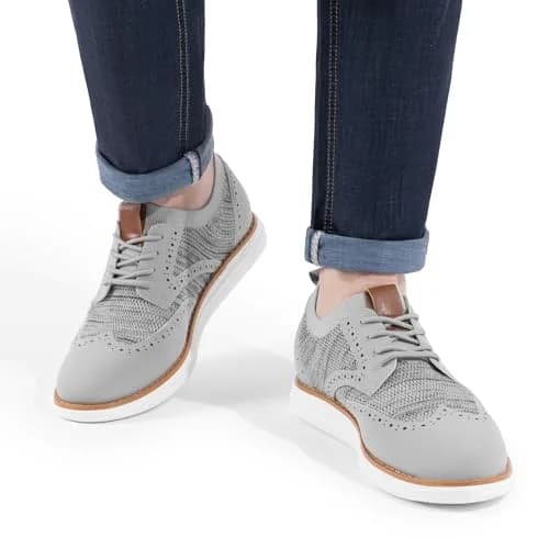 Bruno Marc KnitFlex Mesh Oxfords Sneakers 11-Grey | All-Day Comfort & Style thumbnail 10