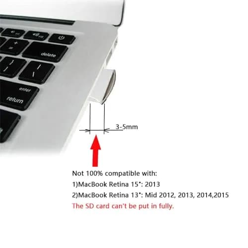 NFHK Micro SD TF to SD Card Kit Mini Adaptor for Extra Storage MacBook Air/Pro/Retina White | Support Micro SDXC & HC thumbnail 5