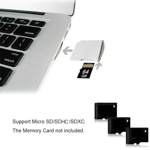 NFHK Micro SD TF to SD Card Kit Mini Adaptor for Extra Storage MacBook Air/Pro/Retina White | Support Micro SDXC & HC thumbnail 3