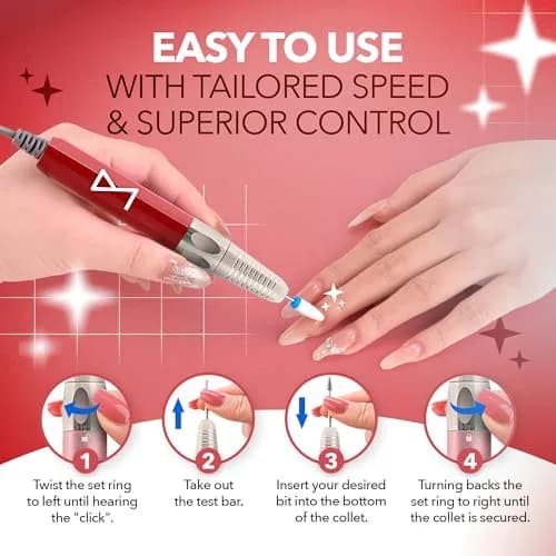 M Brushless Motor Nail Drill Handpiece Only - 35K RPM Mermaid | Professional Grade, Low Vibration thumbnail 5