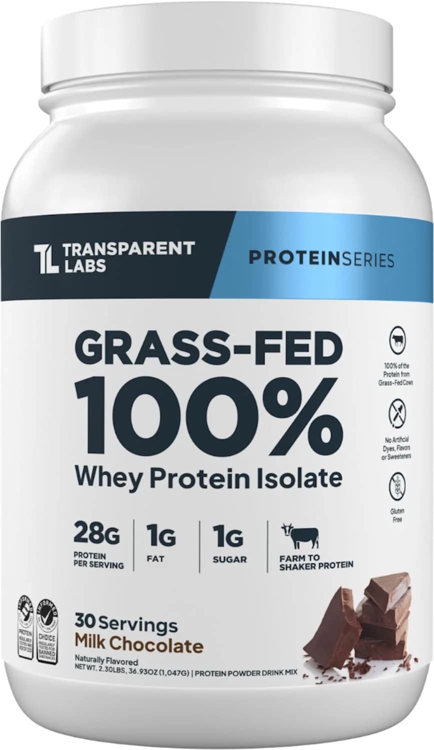 Transparent Labs Grass-Fed Whey Protein Milk Chocolate 1.02 kg (2.25 lb) | 28g Protein Per Serving — Milk Chocolate