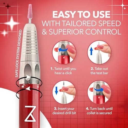 M Brushless Motor Nail Drill Handpiece Only - 35K RPM | Black Metal (Handpiece - Black) thumbnail 6