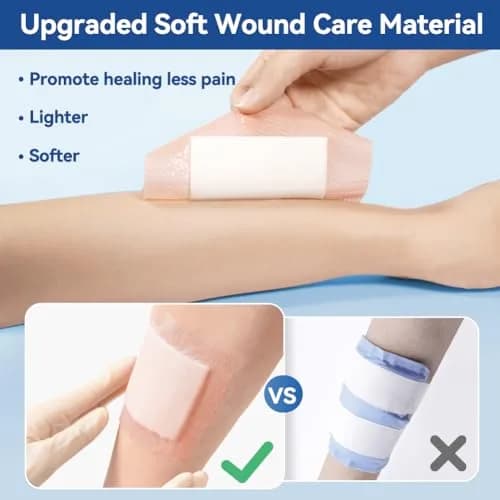 Dimora Silicone Ultra Absorbent Dressing Pads 4"x 8" (10 Count) | Waterproof Wound Bandage for Exudate Management thumbnail 7